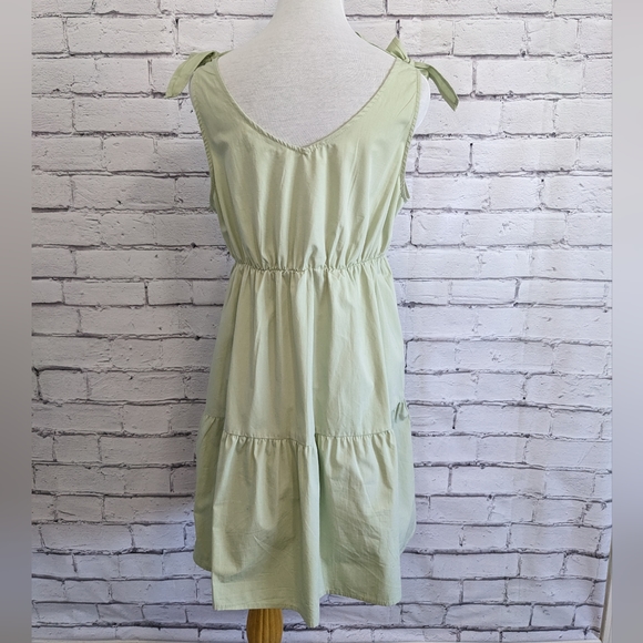 RETROD Sleeveless 100% Cotton Baby doll Mini Poplin Bow Dress - Picture 3 of 12